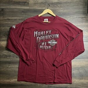 Harley-Davidson Men's Red Long Sleeve Shirt